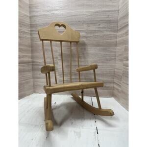 Large doll heart high back rocking chair hand made